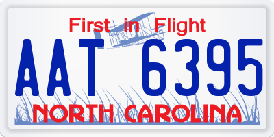 NC license plate AAT6395