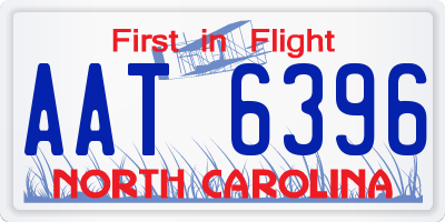 NC license plate AAT6396