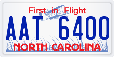 NC license plate AAT6400