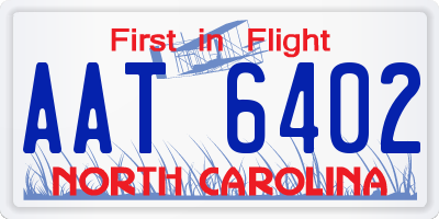 NC license plate AAT6402