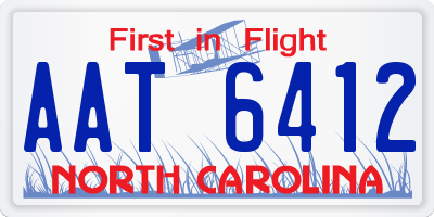 NC license plate AAT6412