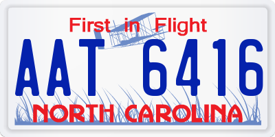 NC license plate AAT6416