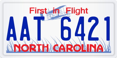 NC license plate AAT6421