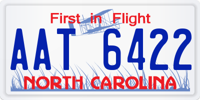 NC license plate AAT6422