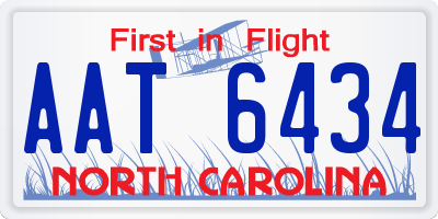 NC license plate AAT6434