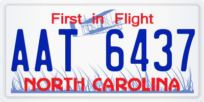 NC license plate AAT6437