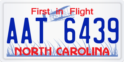 NC license plate AAT6439