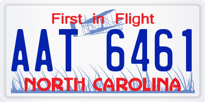 NC license plate AAT6461
