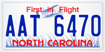 NC license plate AAT6470