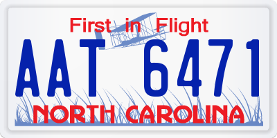NC license plate AAT6471