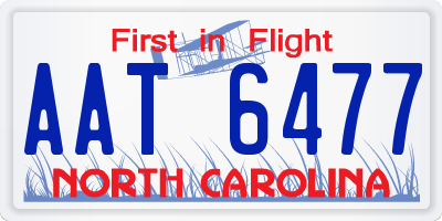 NC license plate AAT6477