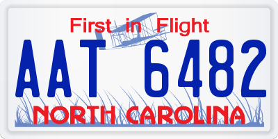 NC license plate AAT6482