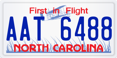 NC license plate AAT6488