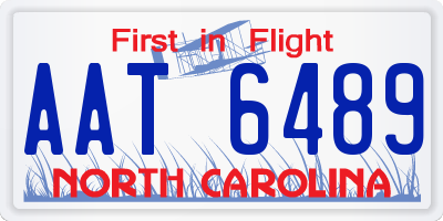 NC license plate AAT6489