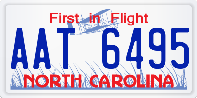 NC license plate AAT6495