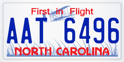 NC license plate AAT6496