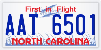 NC license plate AAT6501