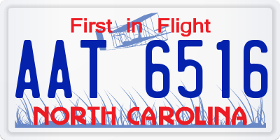 NC license plate AAT6516