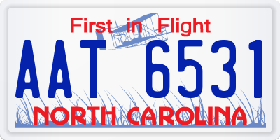 NC license plate AAT6531