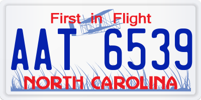 NC license plate AAT6539