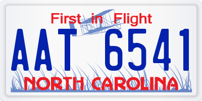 NC license plate AAT6541