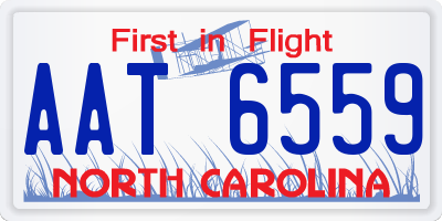 NC license plate AAT6559