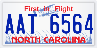 NC license plate AAT6564