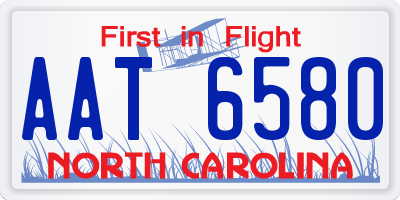 NC license plate AAT6580