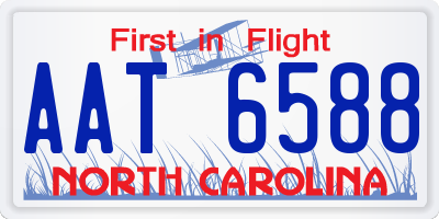 NC license plate AAT6588