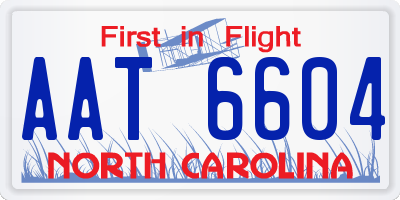 NC license plate AAT6604