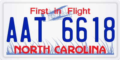NC license plate AAT6618