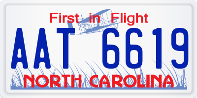 NC license plate AAT6619