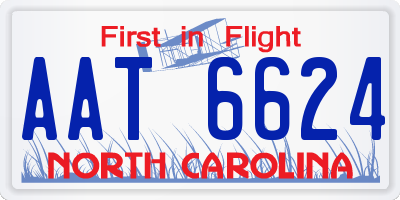 NC license plate AAT6624