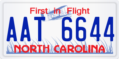 NC license plate AAT6644