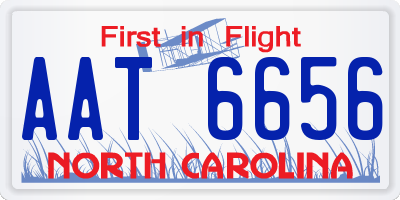 NC license plate AAT6656