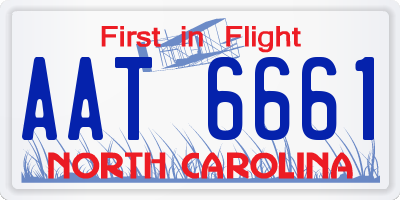 NC license plate AAT6661