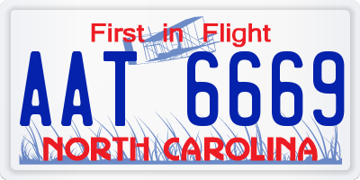 NC license plate AAT6669