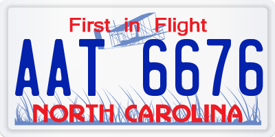 NC license plate AAT6676