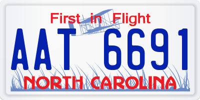 NC license plate AAT6691