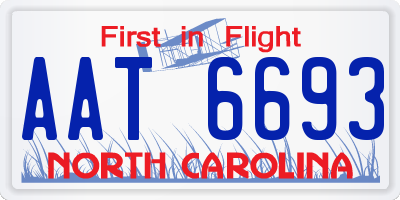 NC license plate AAT6693