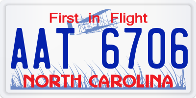 NC license plate AAT6706