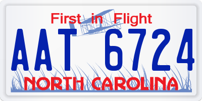 NC license plate AAT6724