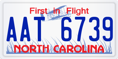 NC license plate AAT6739