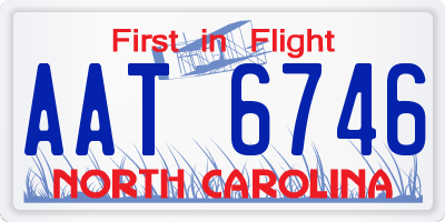 NC license plate AAT6746