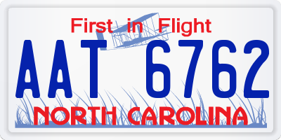 NC license plate AAT6762