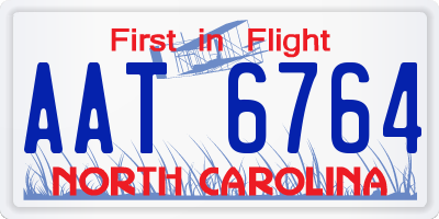 NC license plate AAT6764