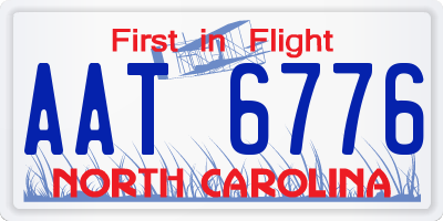 NC license plate AAT6776