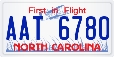 NC license plate AAT6780