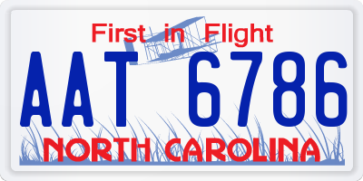NC license plate AAT6786