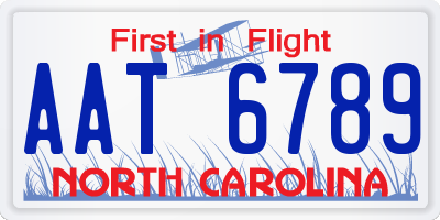 NC license plate AAT6789